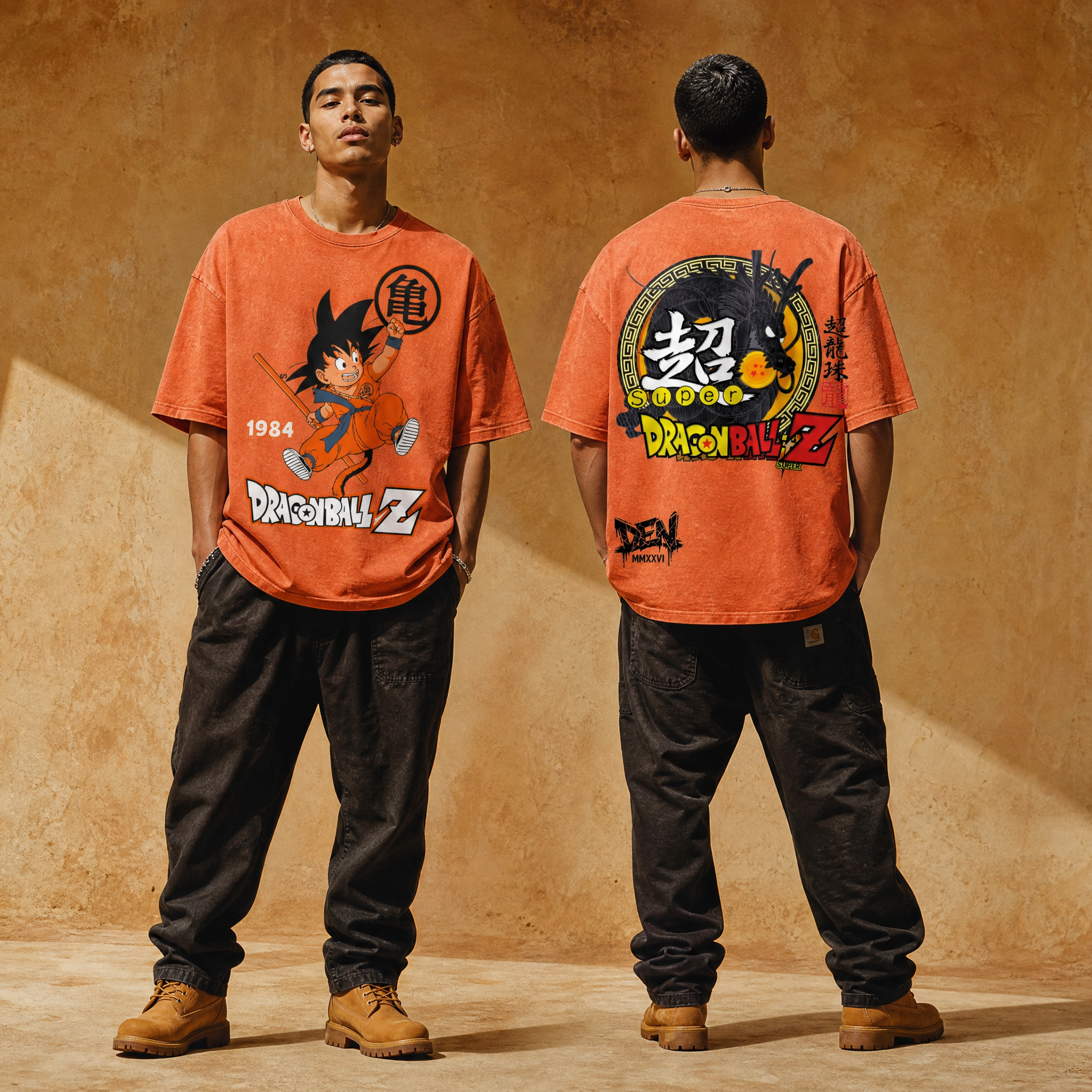 Goku Snow Washed Oversized Cotton Tee by Otaku Street Den